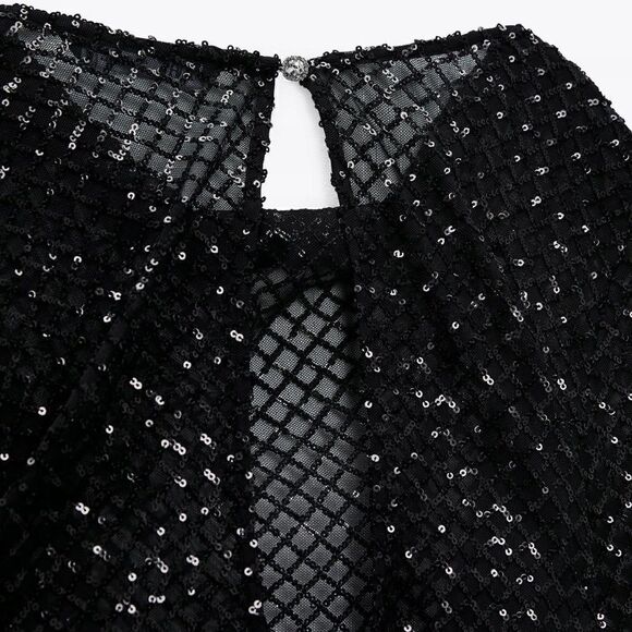 ZARA SEQUIN MESH TOP - Picture 10 of 10